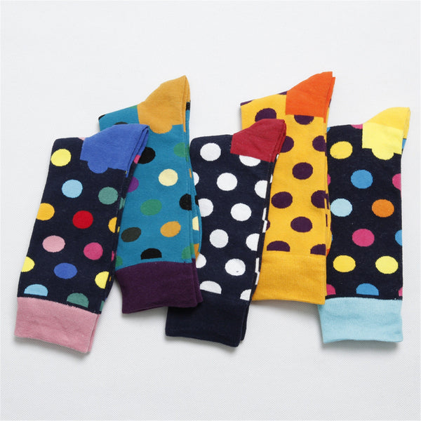 Polka Dots-Casual dress Combed socks-bridal party-golf socks-groomsmen socks-Couple socks-Women's socks-Men's socks-Good birthday socks