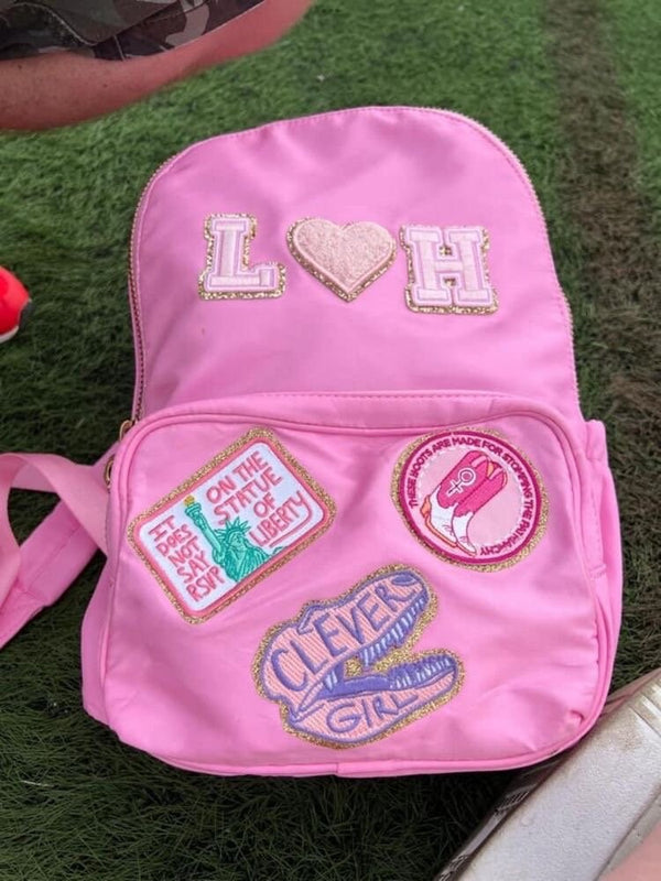 Personalized Cute backpack-Chenille Letter backpack-Back to school backpack-custom backpack school bags gifts for kids